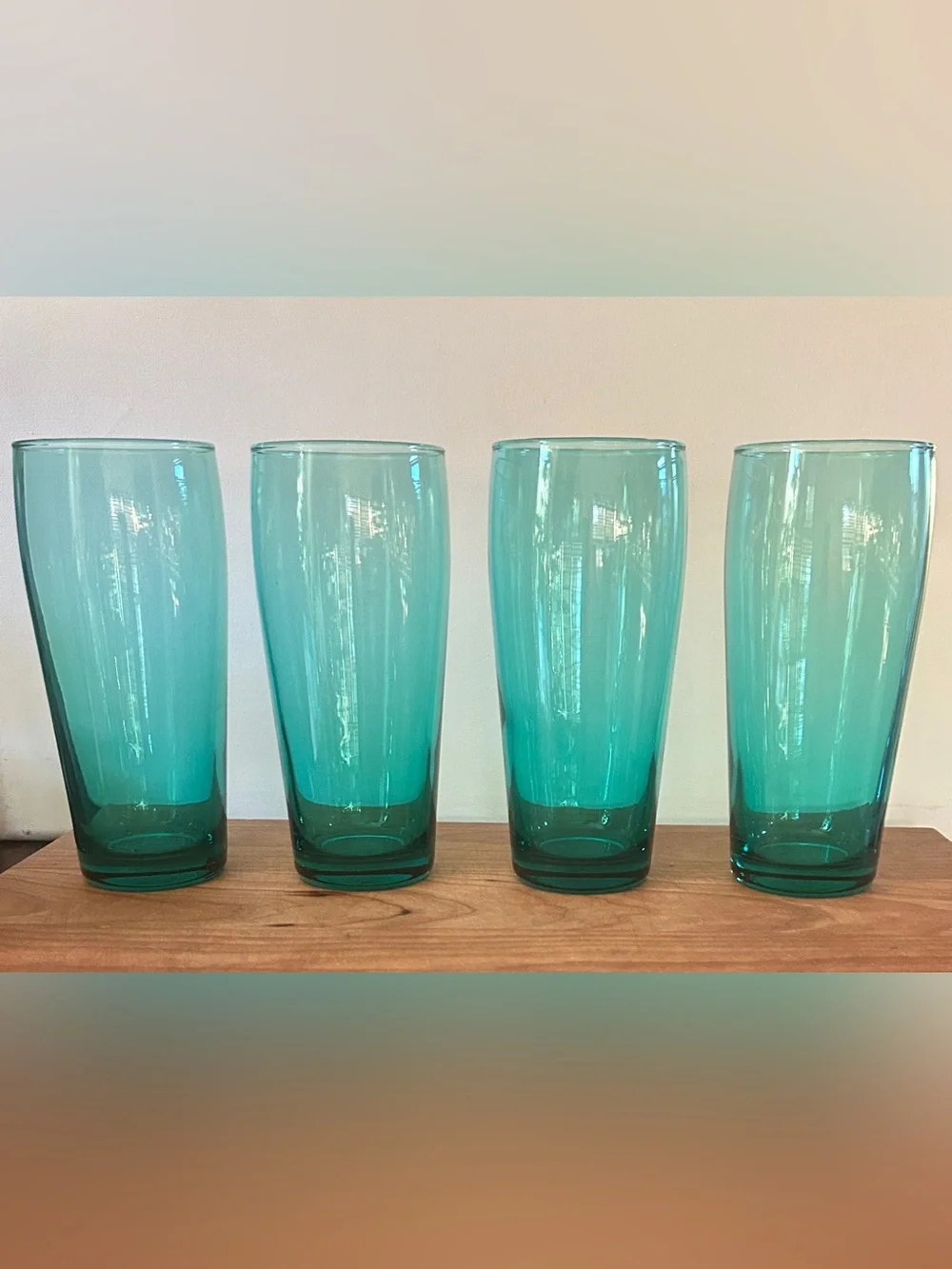 Cristar Bilboa Cooler 16oz Highball Pub Beer Glass Ice Tea Smoke Green SET OF 4